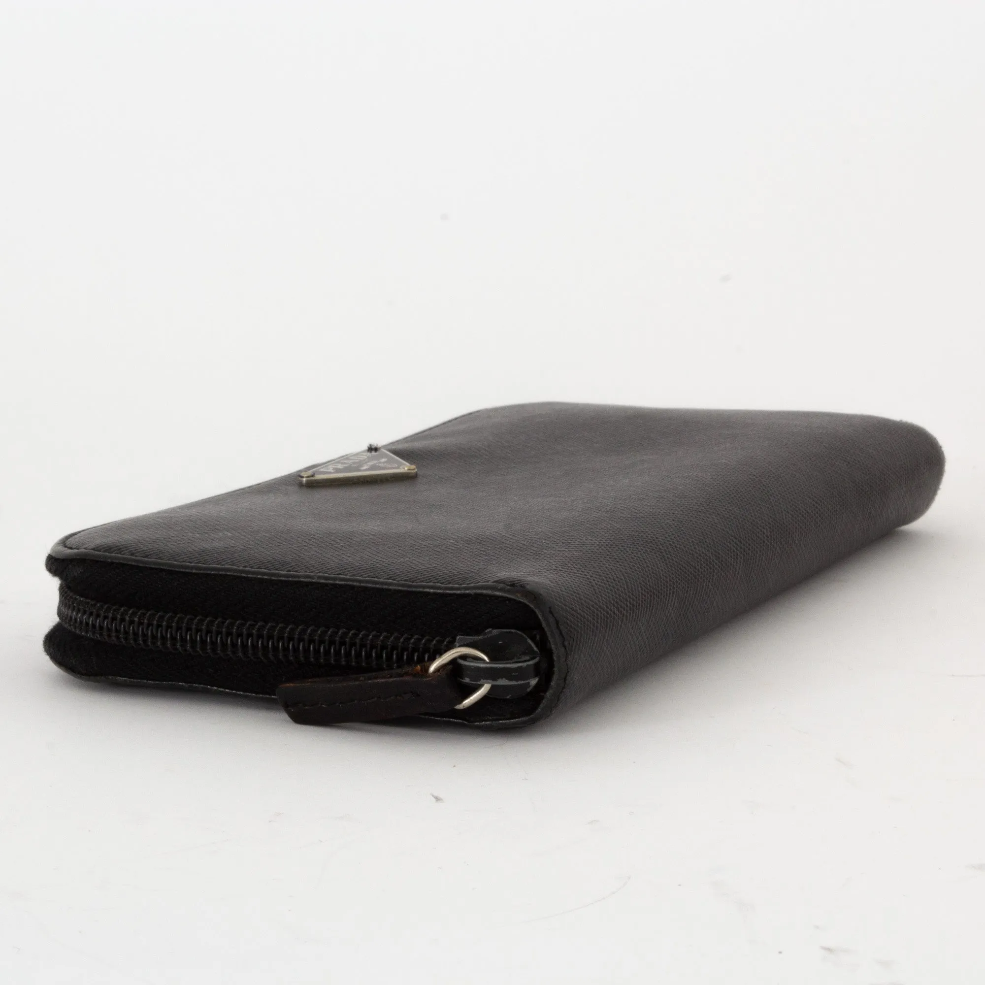 Black Saffiano Zip Around Wallet