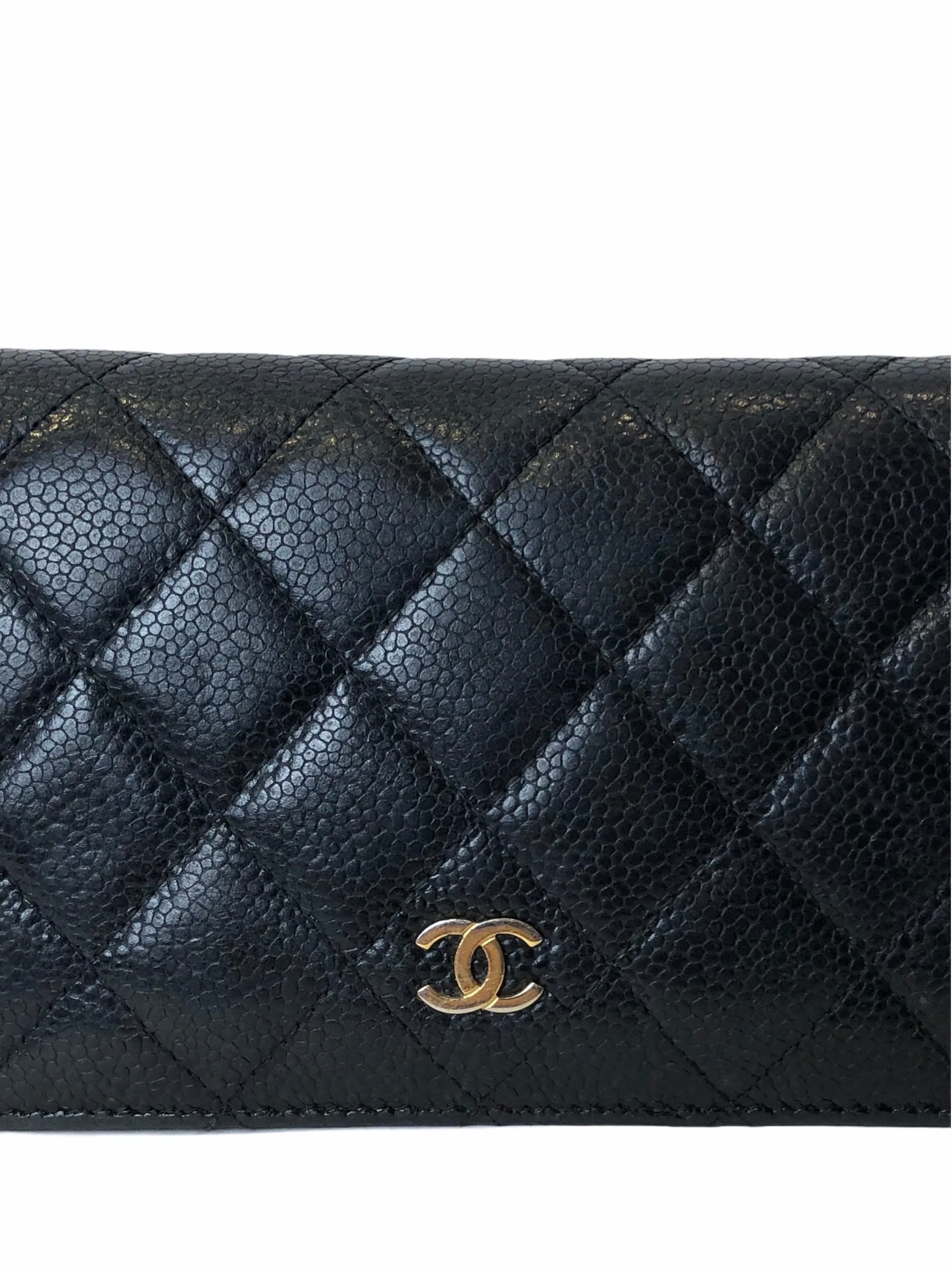 Chanel Black Lambskin Leather Bi-Fold Wallet