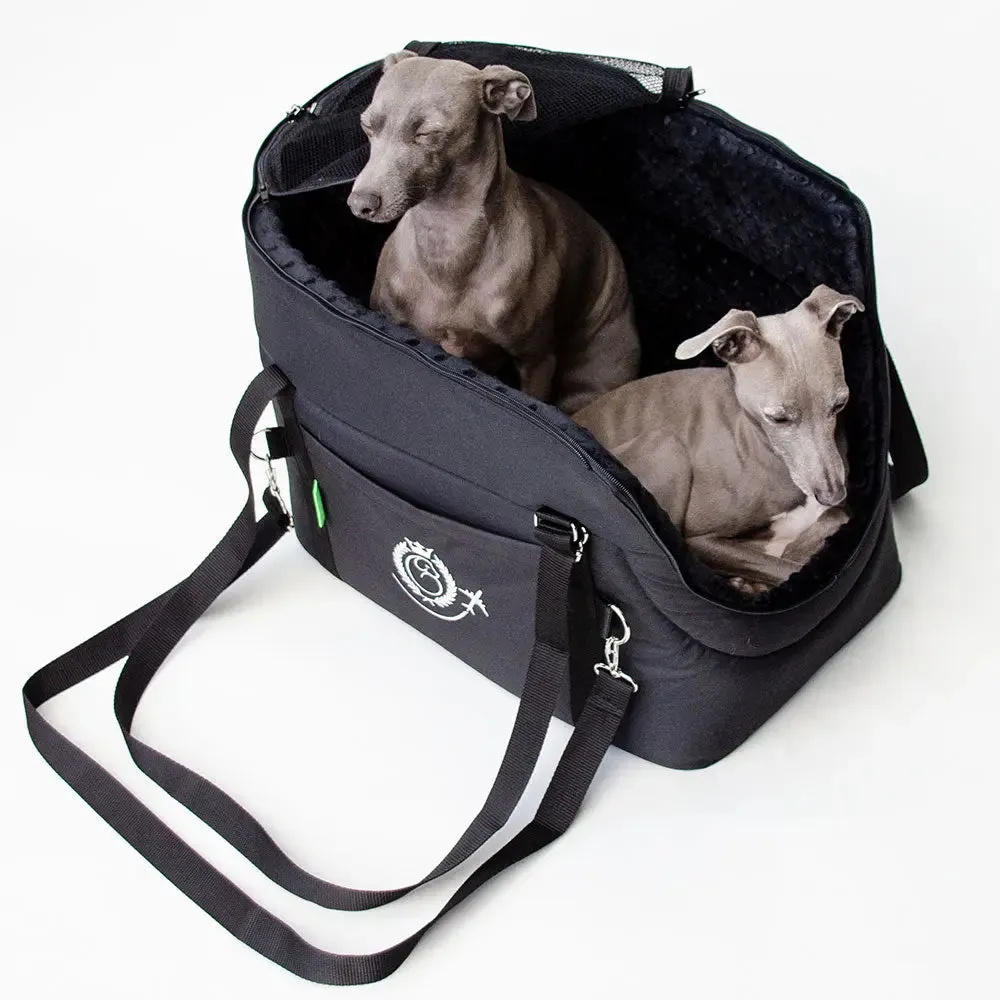 Hundetasche fürs Flugzeug "AIR" Lunch & Dinner - black