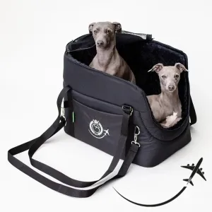 Hundetasche fürs Flugzeug "AIR" Lunch & Dinner - black