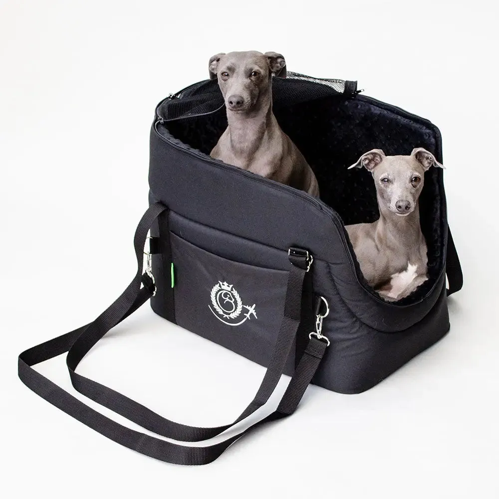 Hundetasche fürs Flugzeug "AIR" Lunch & Dinner - black