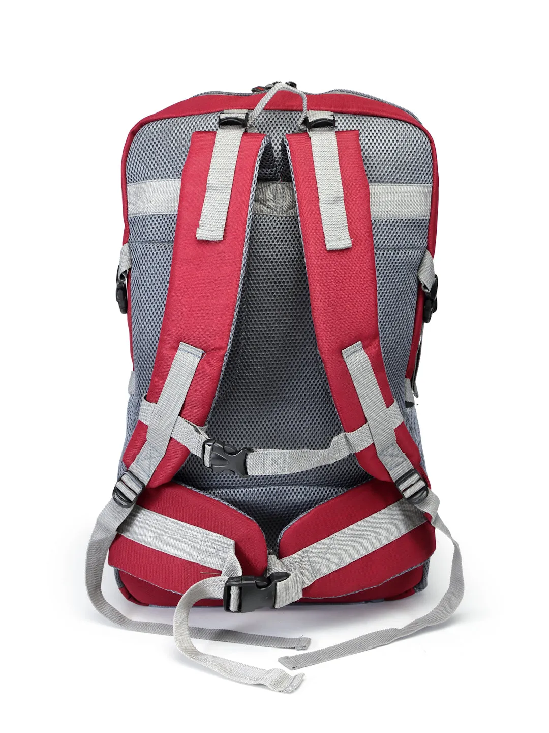 JUMP USA Unisex Maroon & Grey Travel Brand Logo Rucksack