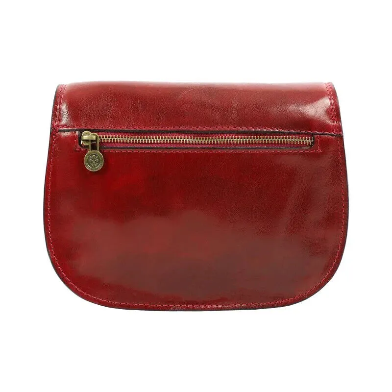 Leather Crossbody Bag - Red