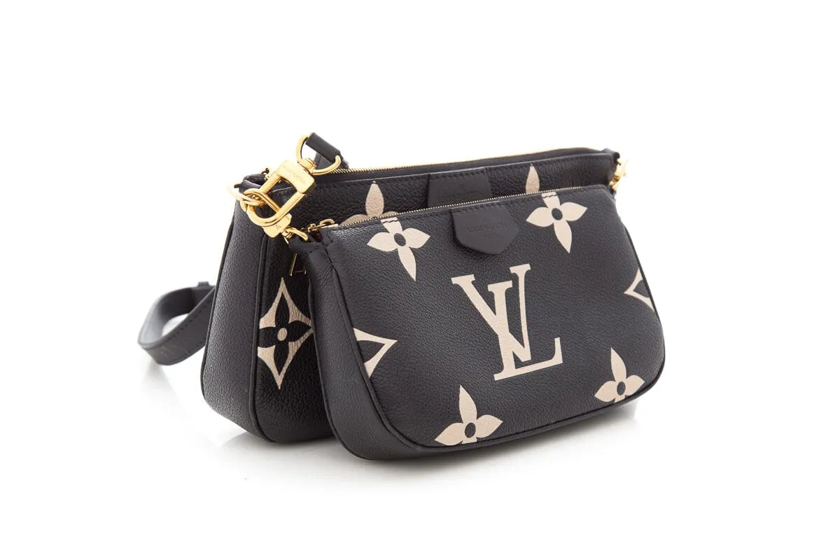 Louis Vuitton Multi Pochette Empreinte Black Leather Handbag