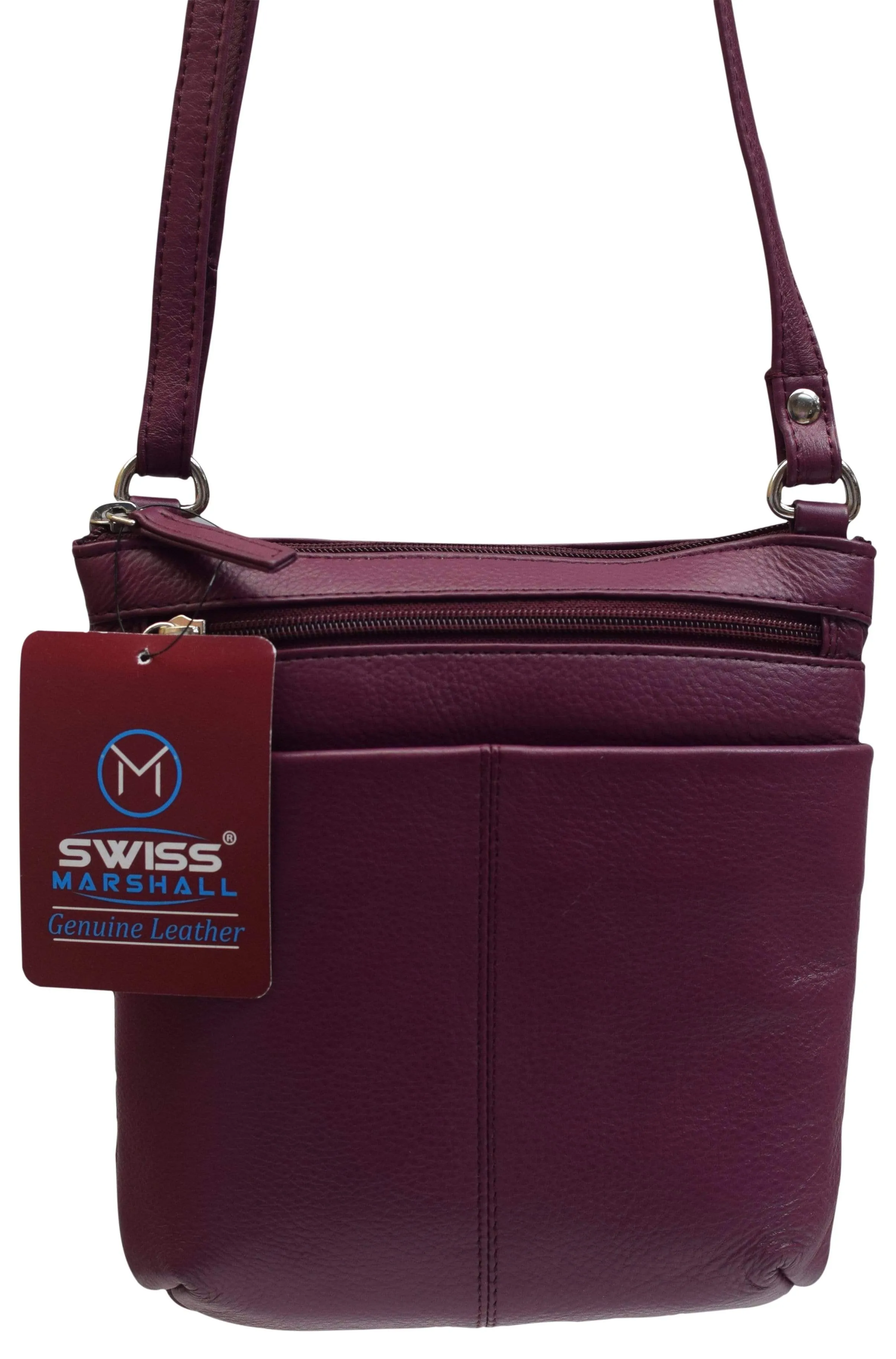 Luxury Womens Zipper Purse Handbag Genuine Leather Ladies Crossbody Shoulder Bag