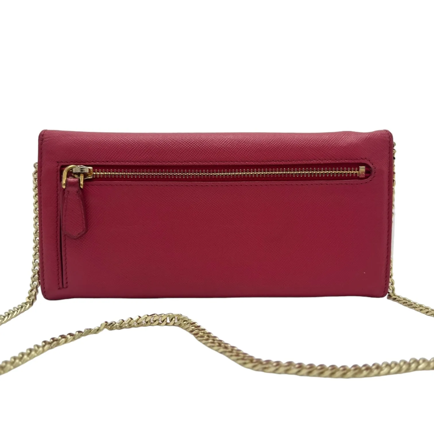 PRADA Saffiano Leather Wallet on Chain