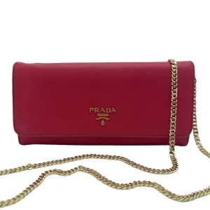 PRADA Saffiano Leather Wallet on Chain