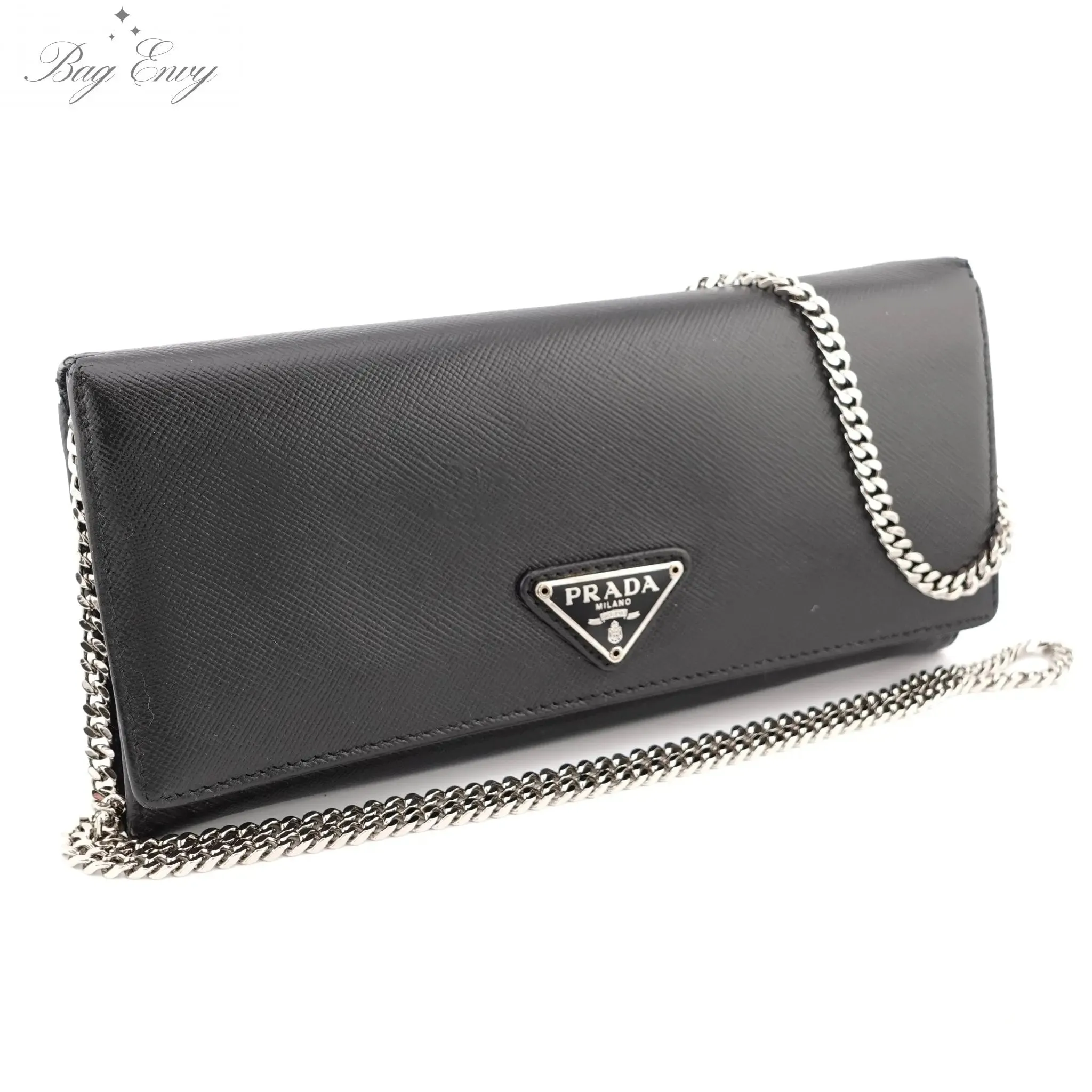PRADA Saffiano Leather Wallet on Chain