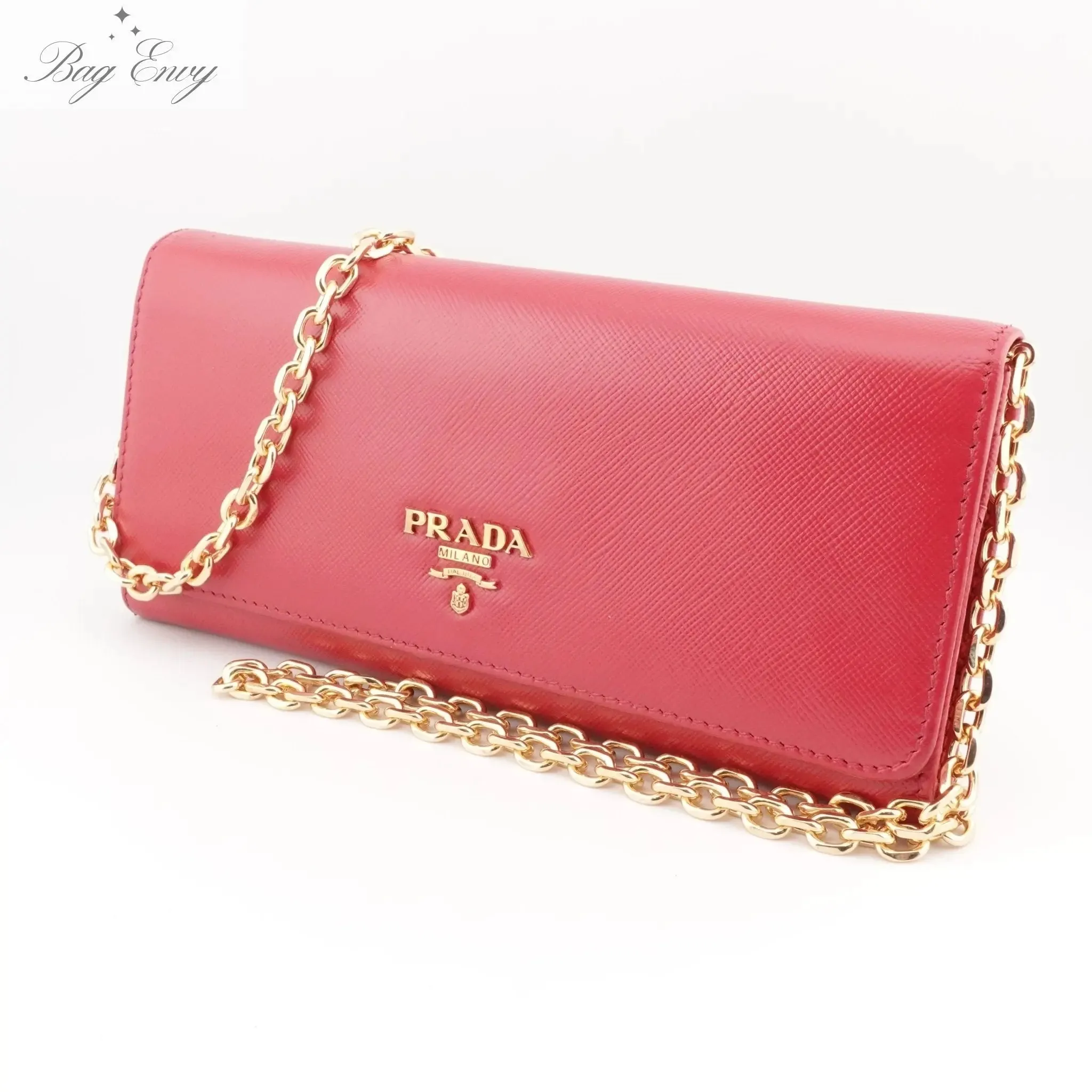 PRADA Saffiano Leather Wallet on Chain