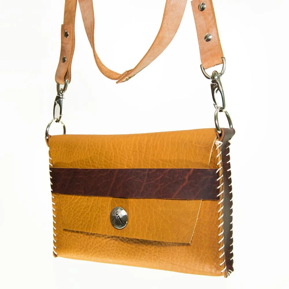 "Leopold" Leather Journal Bags with Coconut Birch Strap