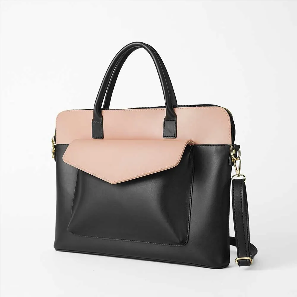 Sack Laptop Bag (Black & Peach)