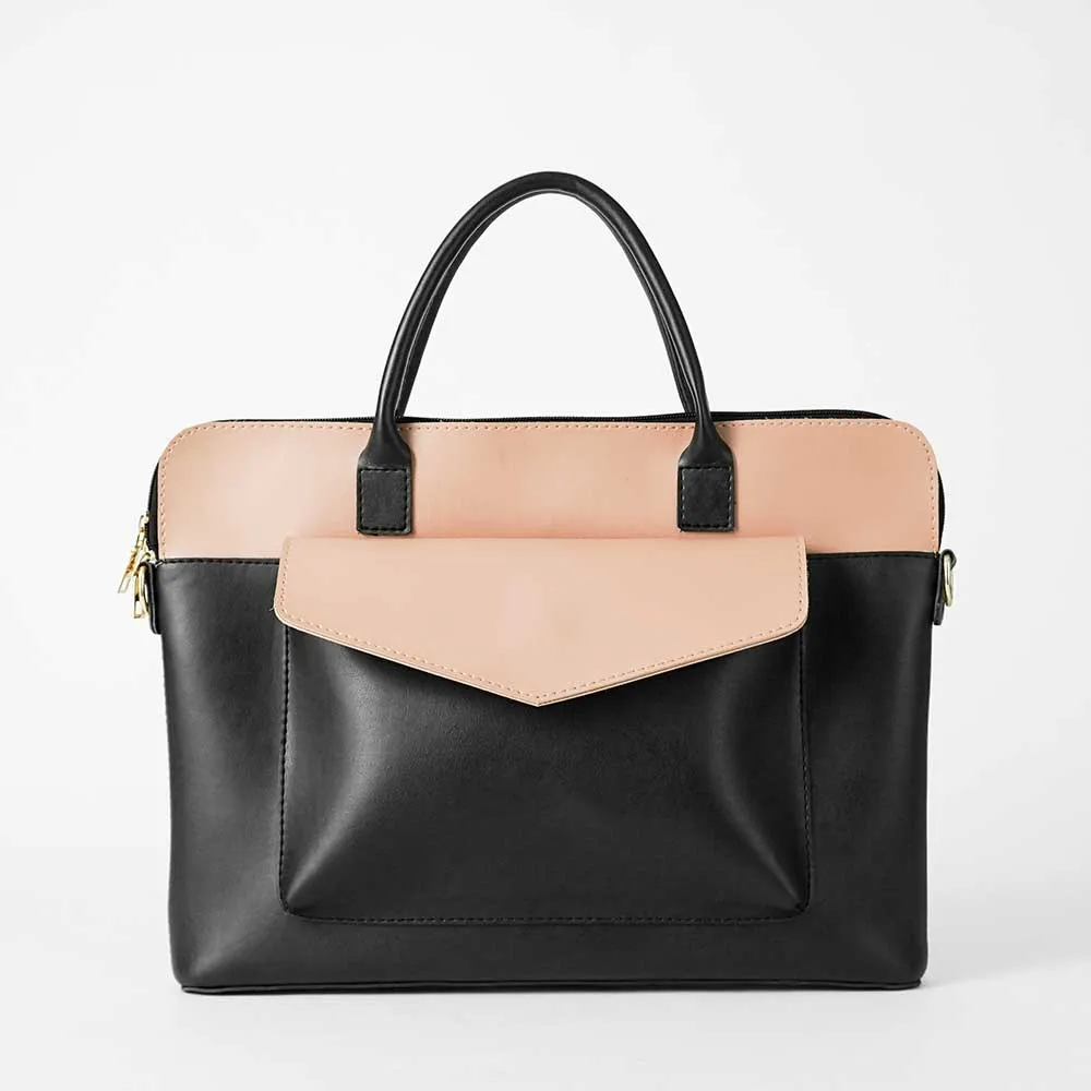 Sack Laptop Bag (Black & Peach)