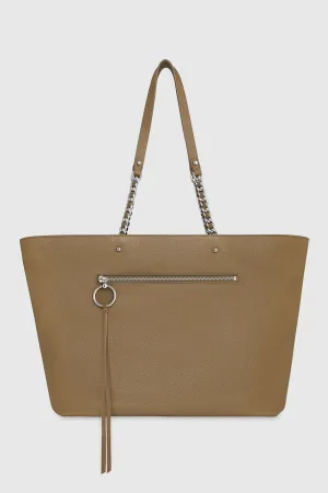 Top Zip Chain Tote