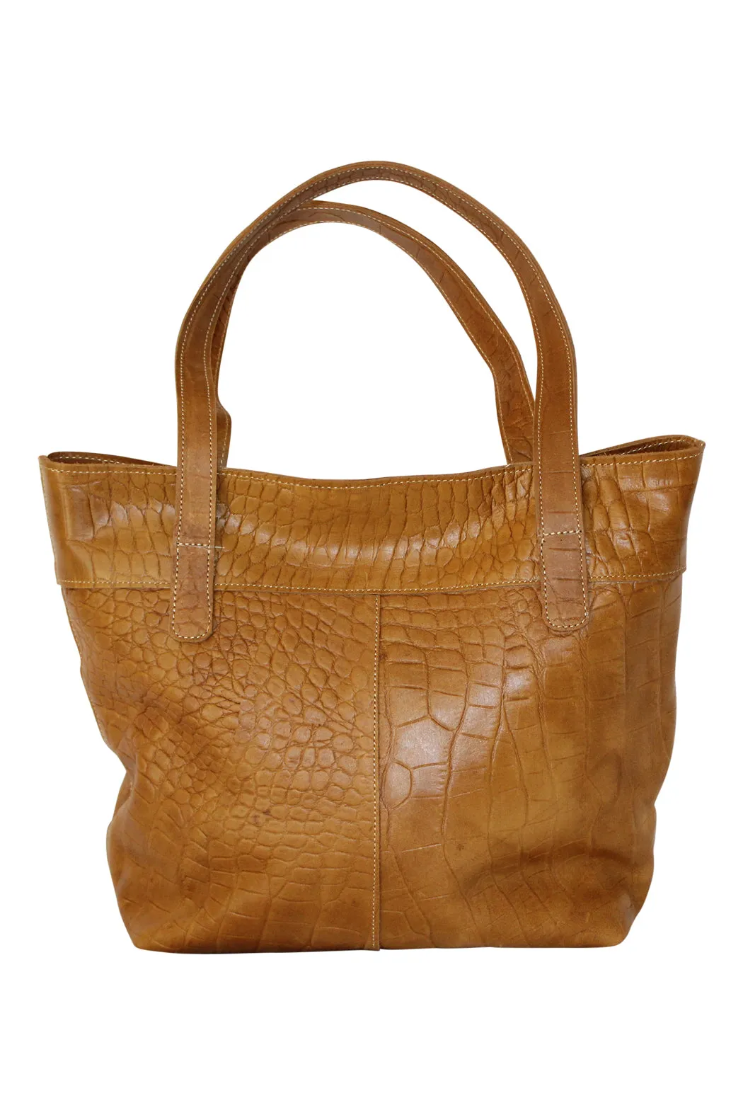 TWO-TONE LEATHER HOBO