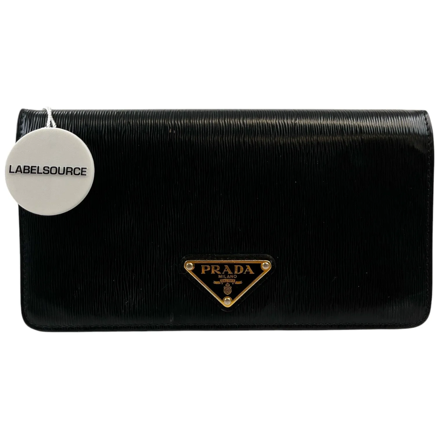 Women's Plaque Logo Wallet On Chain Handbag Black