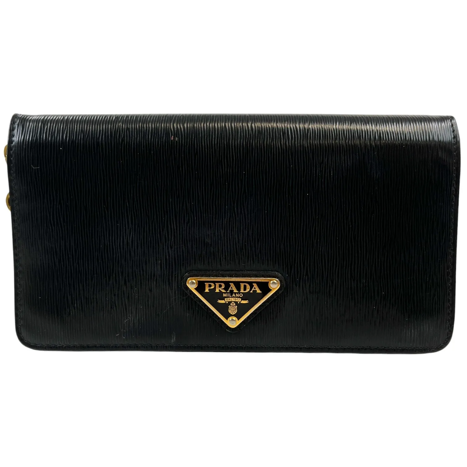 Women's Plaque Logo Wallet On Chain Handbag Black